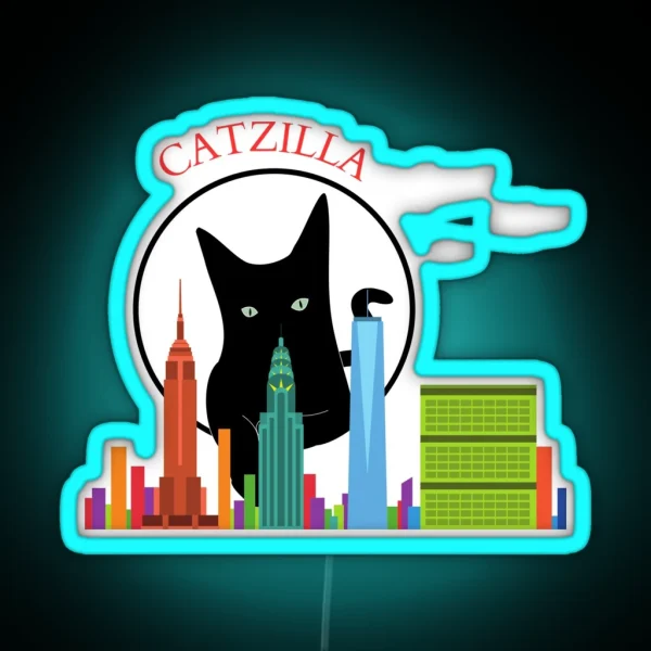 Catzilla Funny Gift RGB Neon Sign