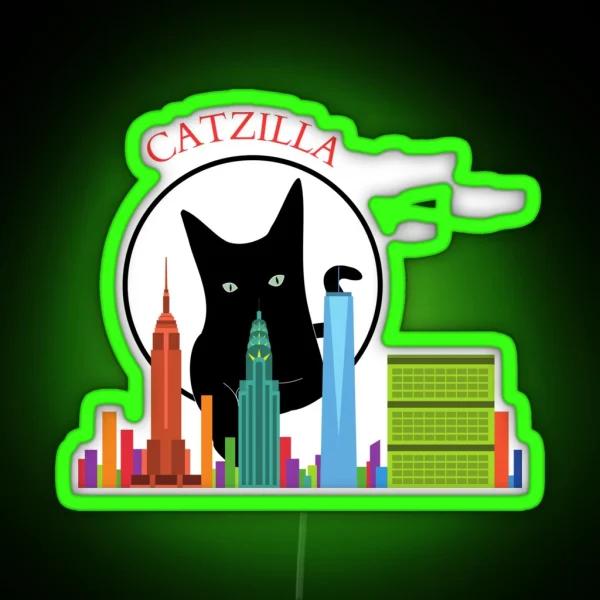 Catzilla Funny Gift RGB Neon Sign