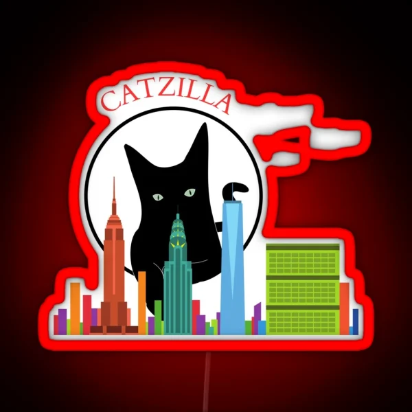 Catzilla Funny Gift RGB Neon Sign