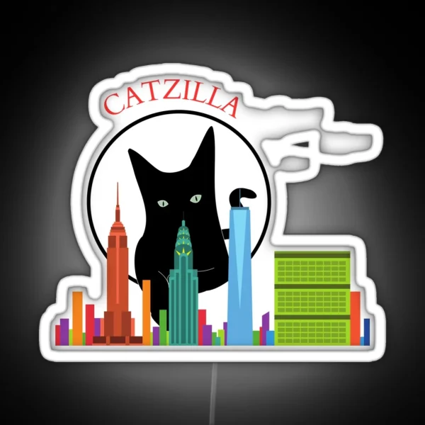 Catzilla Funny Gift RGB Neon Sign