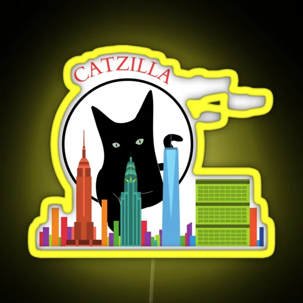 Catzilla Funny Gift RGB Neon Sign