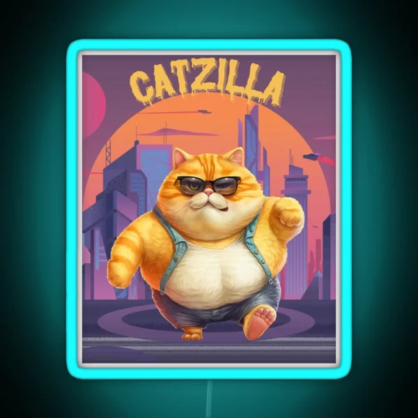 Catzilla Funny RGB Neon Sign
