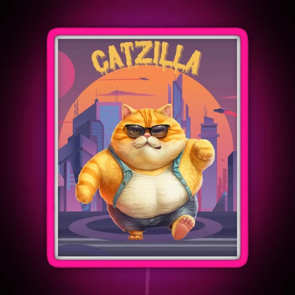 Catzilla Funny RGB Neon Sign