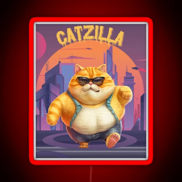 Catzilla Funny RGB Neon Sign