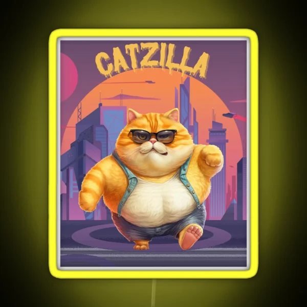 Catzilla Funny RGB Neon Sign
