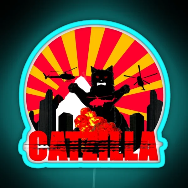 CATZILLA IS BACK RGB Neon Sign