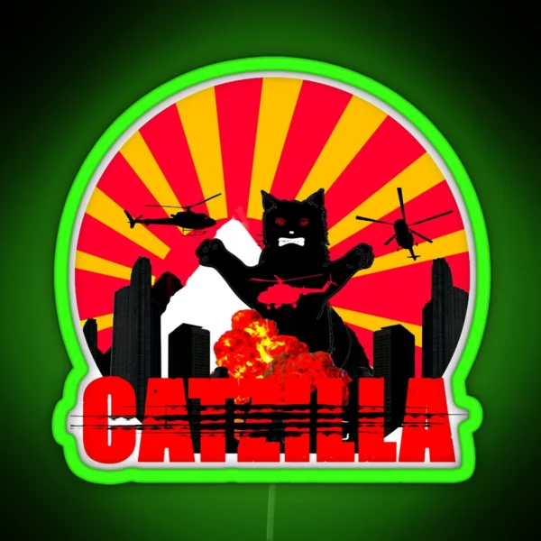 CATZILLA IS BACK RGB Neon Sign