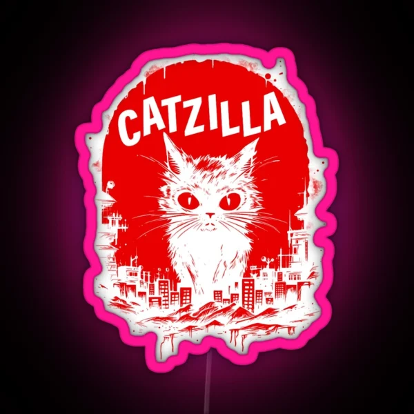 Catzilla Japanese Cat RGB Neon Sign