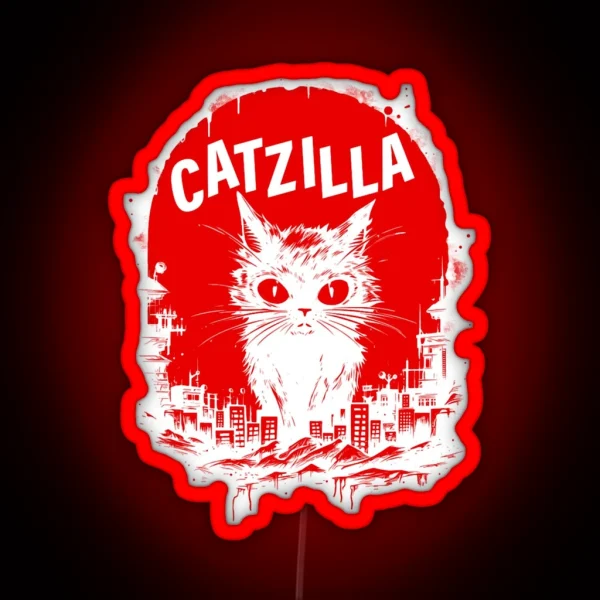 Catzilla Japanese Cat RGB Neon Sign