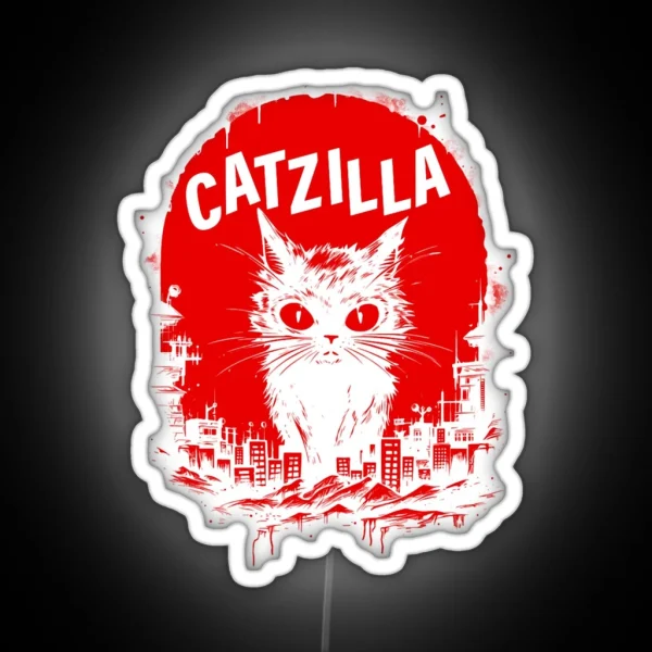 Catzilla Japanese Cat RGB Neon Sign