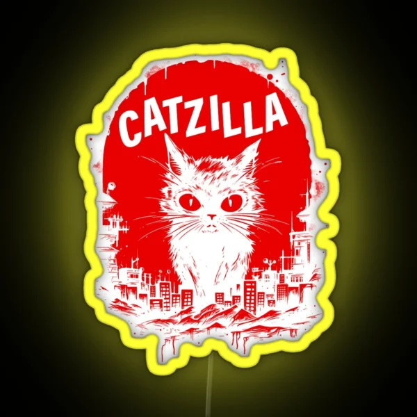 Catzilla Japanese Cat RGB Neon Sign