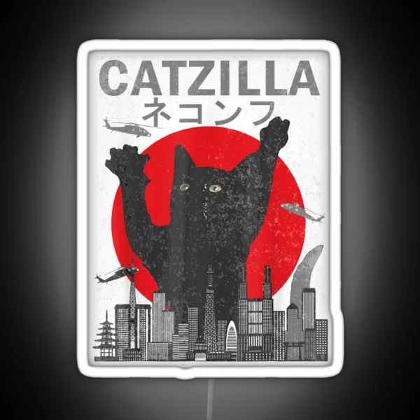 Catzilla Japanese RGB Neon Sign