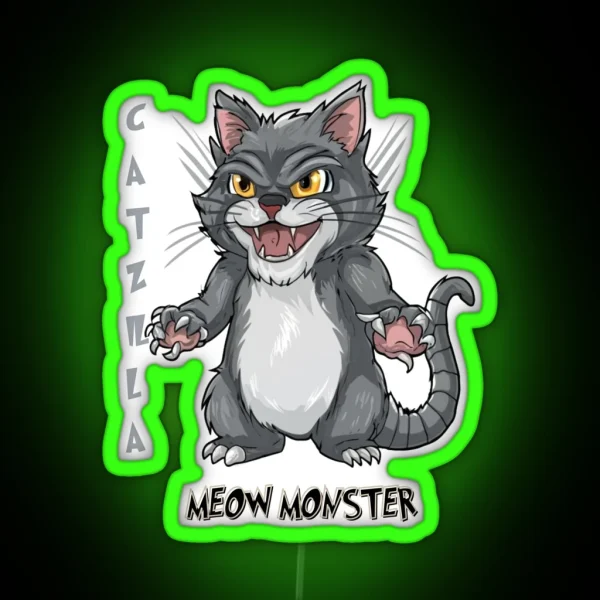 Catzilla Meow Monster RGB Neon Sign