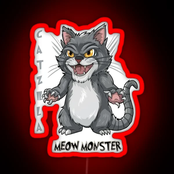 Catzilla Meow Monster RGB Neon Sign