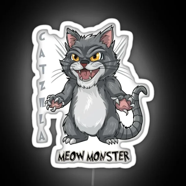 Catzilla Meow Monster RGB Neon Sign