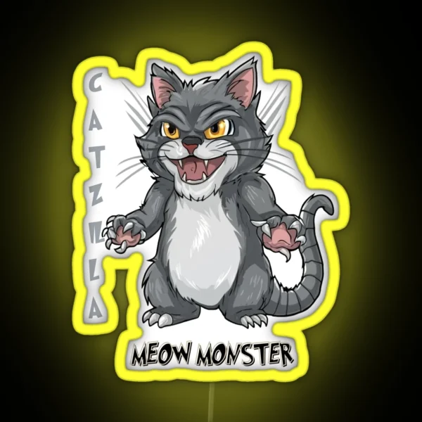 Catzilla Meow Monster RGB Neon Sign
