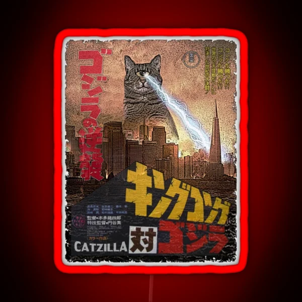 Catzilla Movie Perfect Gift RGB Neon Sign