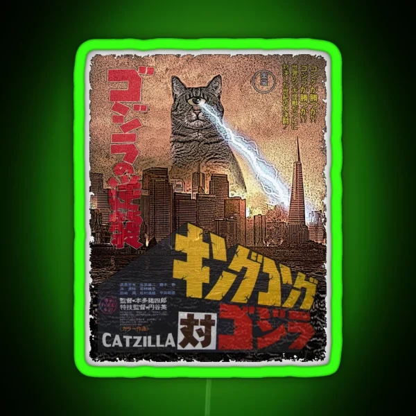 Catzilla Movie Poster RGB Neon Sign