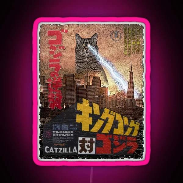 Catzilla Movie Poster RGB Neon Sign