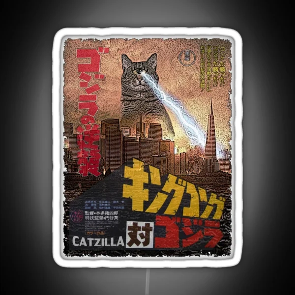 Catzilla Movie Poster RGB Neon Sign