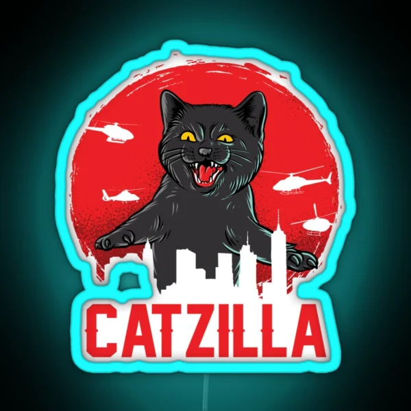 Catzilla Perfect Gift RGB Neon Sign