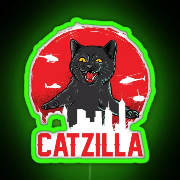 Catzilla Perfect Gift RGB Neon Sign