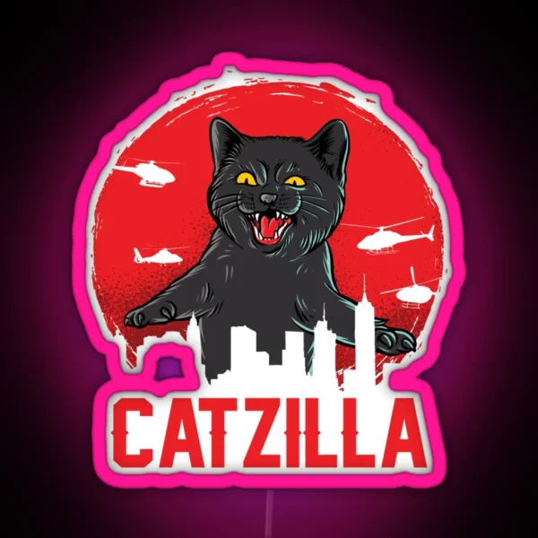 Catzilla Perfect Gift RGB Neon Sign