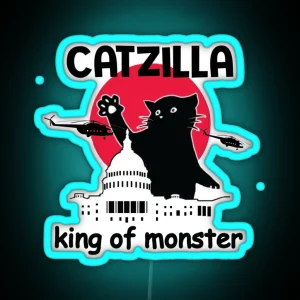 Catzilla Perfect Gift RGB Neon Sign