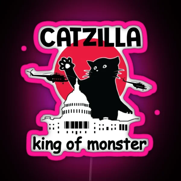 Catzilla Perfect Gift RGB Neon Sign