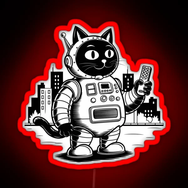 Catzilla Robot RGB Neon Sign