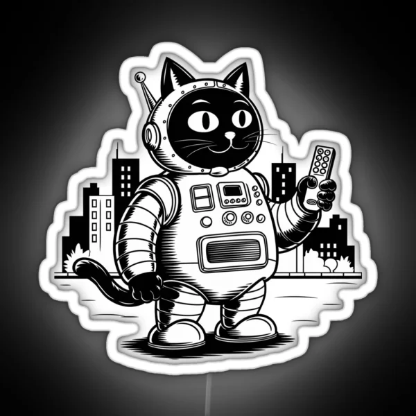 Catzilla Robot RGB Neon Sign