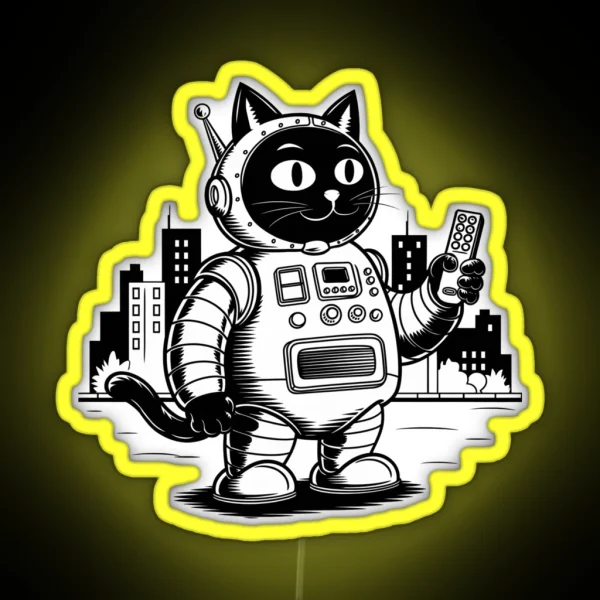 Catzilla Robot RGB Neon Sign