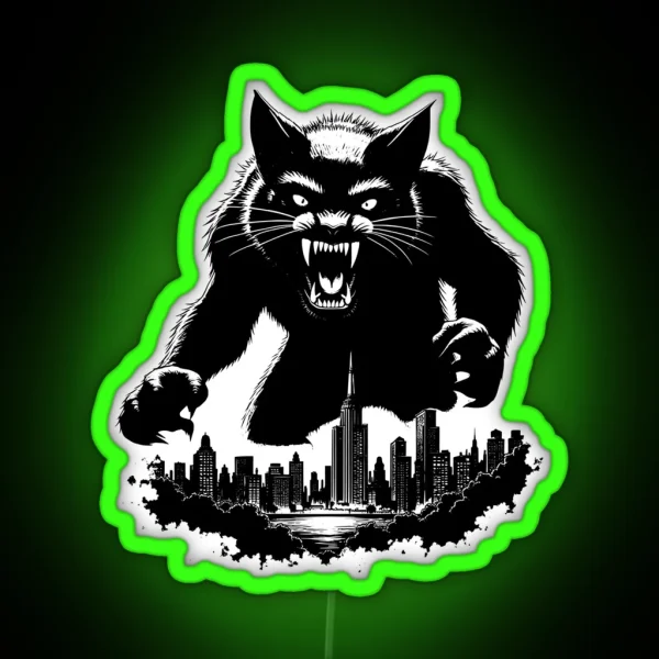 Catzilla Scary RGB Neon Sign