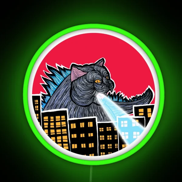 Catzilla Scooter RGB Neon Sign