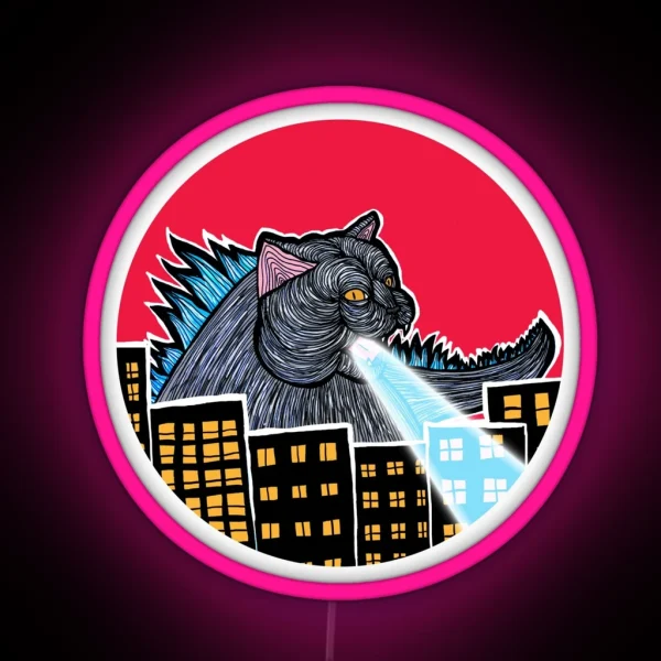 Catzilla Scooter RGB Neon Sign