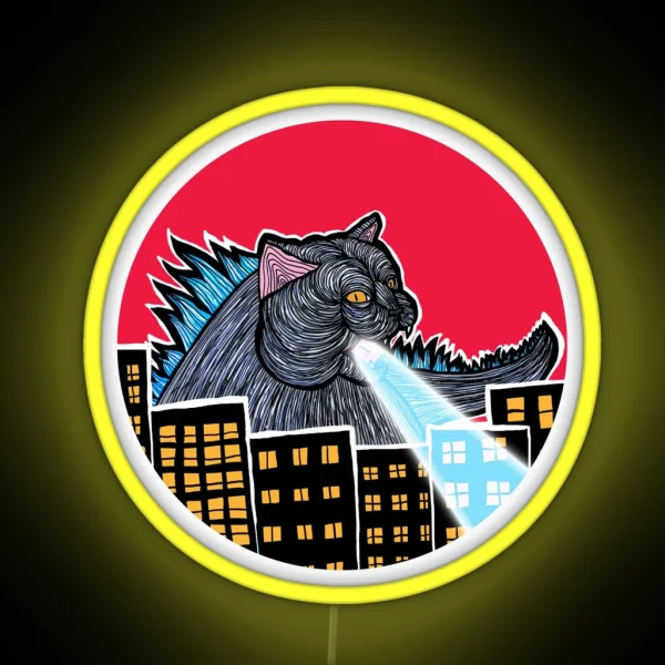 Catzilla Scooter RGB Neon Sign