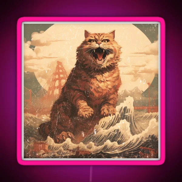 Catzilla Vintage RGB Neon Sign