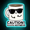 Caution 100 Hotness Funny Coffee Puns RGB Neon Sign - Image 3