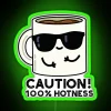 Caution 100 Hotness Funny Coffee Puns RGB Neon Sign - Image 4