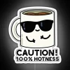 Caution 100 Hotness Funny Coffee Puns RGB Neon Sign