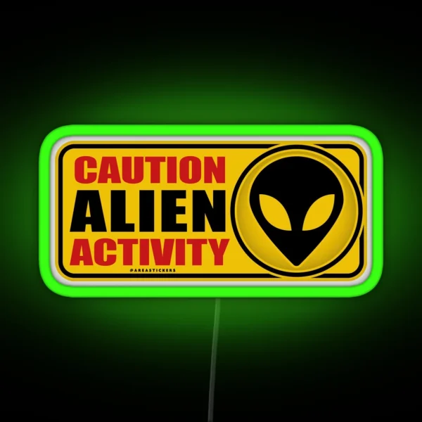 Caution Alien Activity Signal RGB Neon Sign