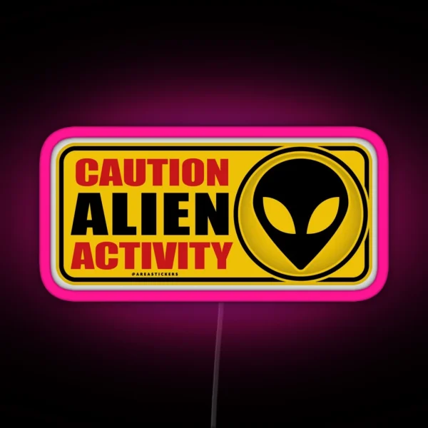 Caution Alien Activity Signal RGB Neon Sign