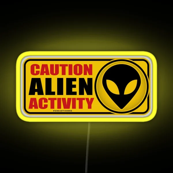 Caution Alien Activity Signal RGB Neon Sign