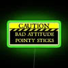 Caution Bad Attitude Pointy Sticks RGB Neon Sign - Image 4