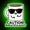 Caution Brewtiful And Hot Funny Coffee Puns RGB Neon Sign - Image 4