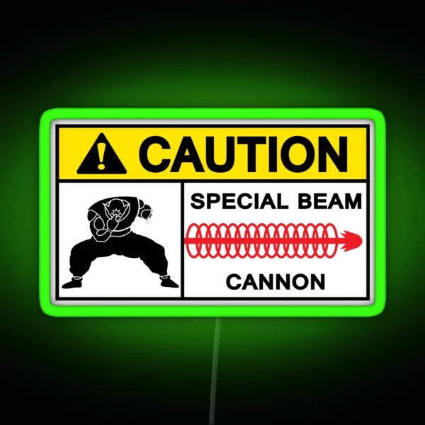 CAUTION SPECIAL BEAM CANNON RGB Neon Sign