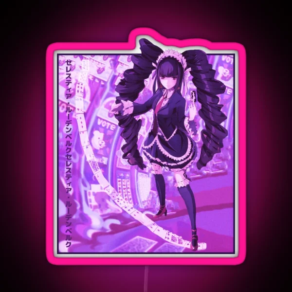 Celestia Ludenberg Danganronpa Ultimate Gambler Vaporwave Anime Aesthetic Yami Kawaii Fairy Kei Manga RGB Neon Sign