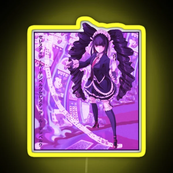 Celestia Ludenberg Danganronpa Ultimate Gambler Vaporwave Anime Aesthetic Yami Kawaii Fairy Kei Manga RGB Neon Sign