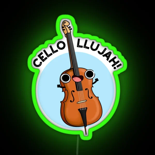 Cello Llujah Funny Cello Puns RGB Neon Sign