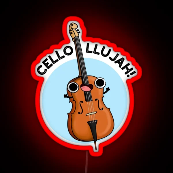 Cello Llujah Funny Cello Puns RGB Neon Sign